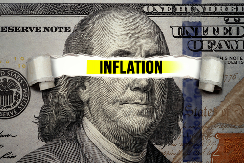 Torn,Bills,Revealing,Inflation,Words.,Idea,For,Fed,Consider,Interest